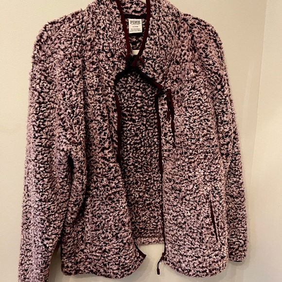 PINK Victoria's Secret Jackets & Blazers - Victoria’s Secret PINK Sherpa Full-Zip in Purple/White. Size M.